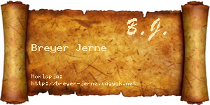 Breyer Jerne névjegykártya